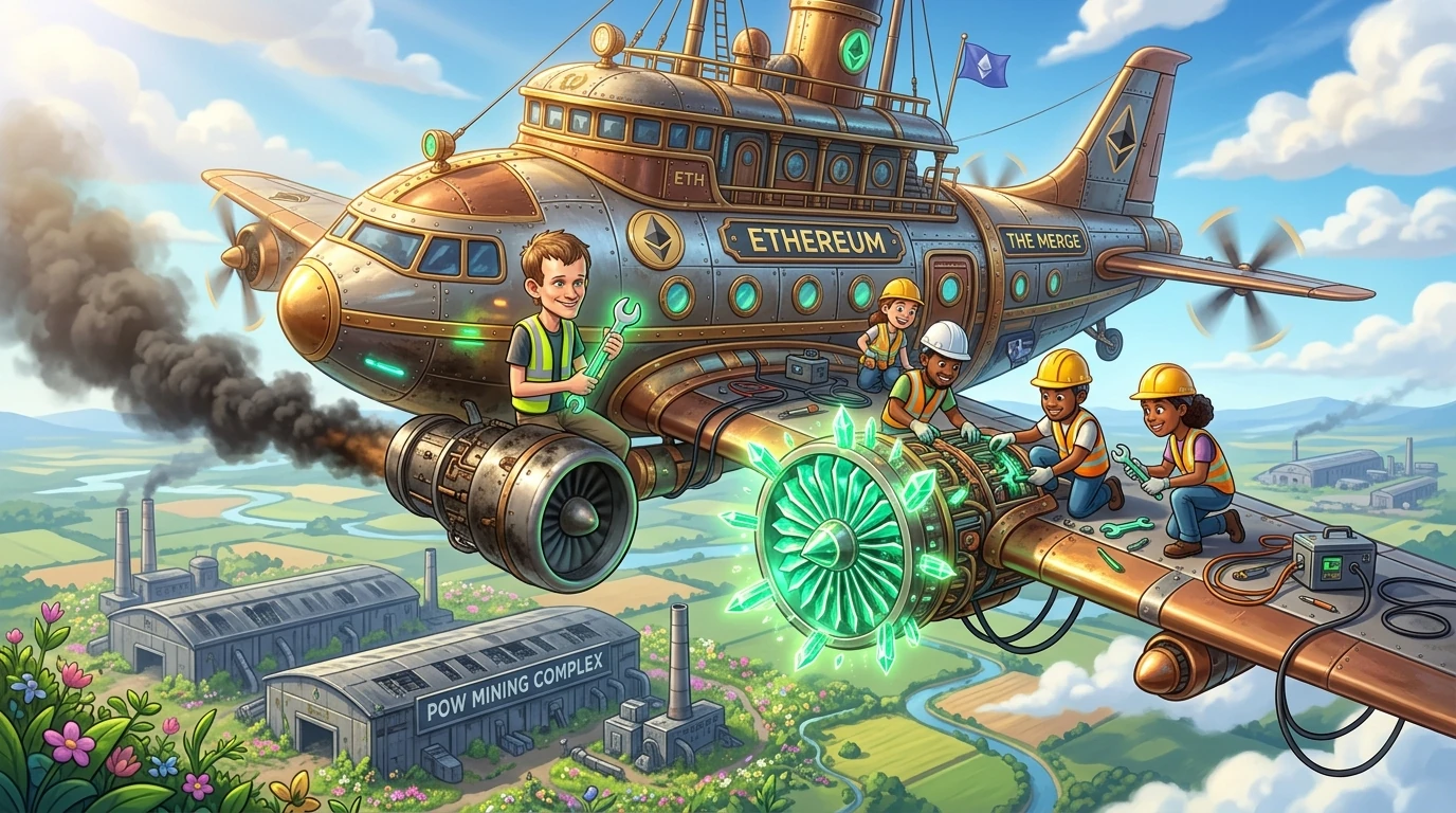 The Mid-Air Engine Swap: How Ethereum Executed The Merge and Erased 0.2% of Global Electricity