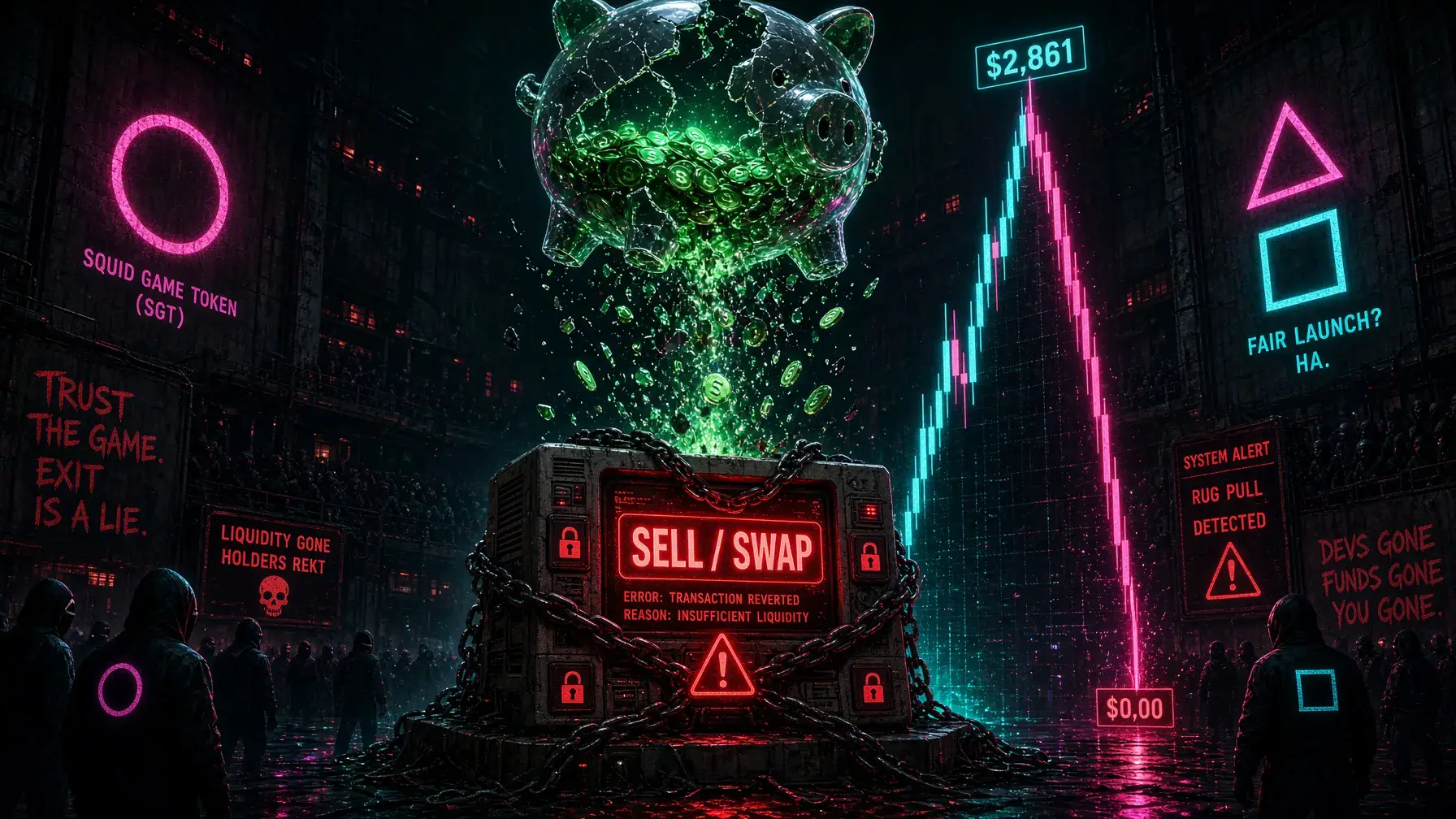 The No-Sell Button Nightmare: The $3.3M Squid Game Token Rug Pull
